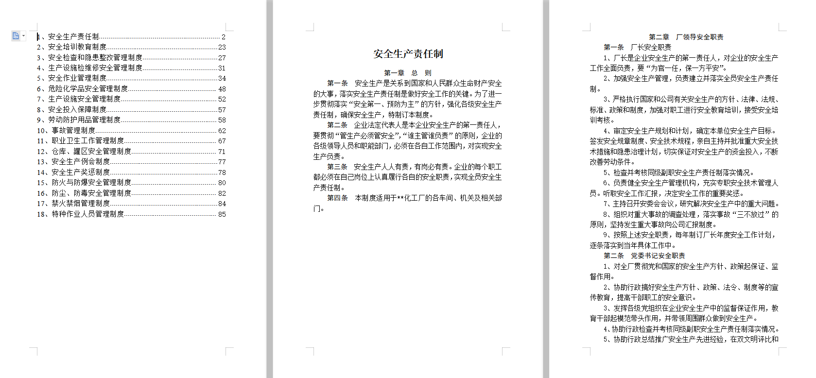 安全标准化全套制度DOC插图