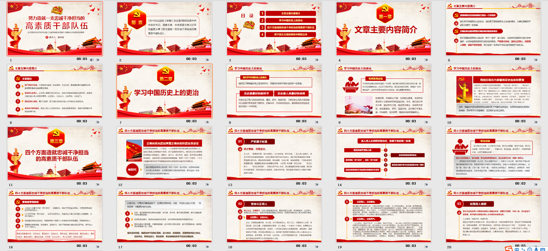四个方面造就忠诚干净担当的高素质干部队伍党课课件/党建模板PPT插图1