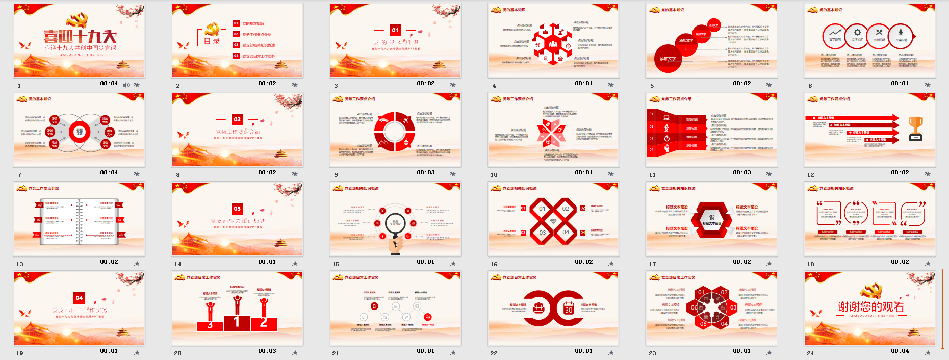 喜迎十九大共创中国梦党课课件/党建汇报PPT模板插图1