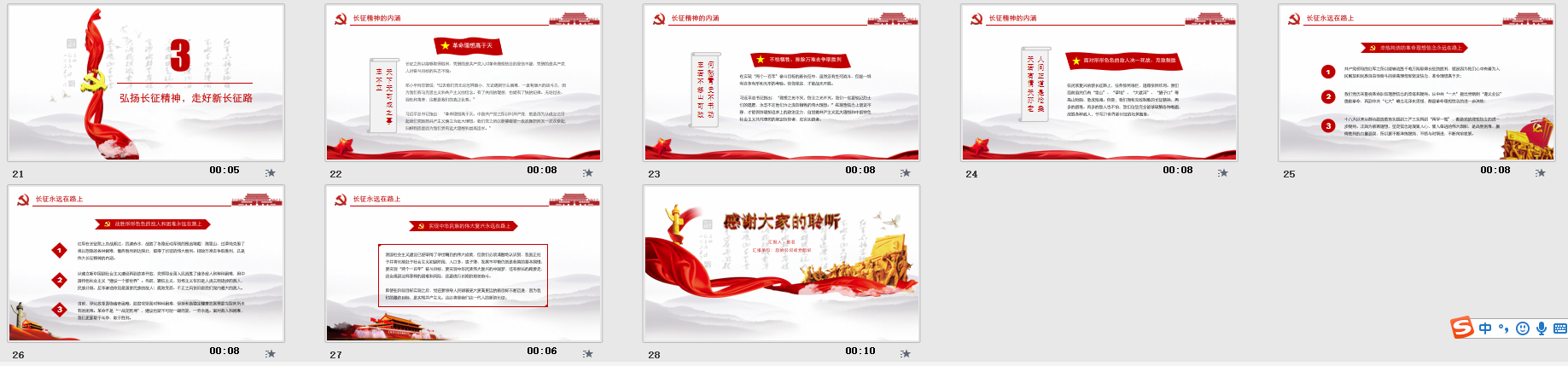 长征胜利80周年纪念党课课件/简洁党建报告PPT模板插图2